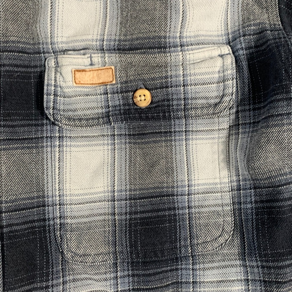 Carhartt Shirt Mens S Blue Plaid Flannel Cotton Long Sleeve Heavyweight Grunge - Picture 3 of 11
